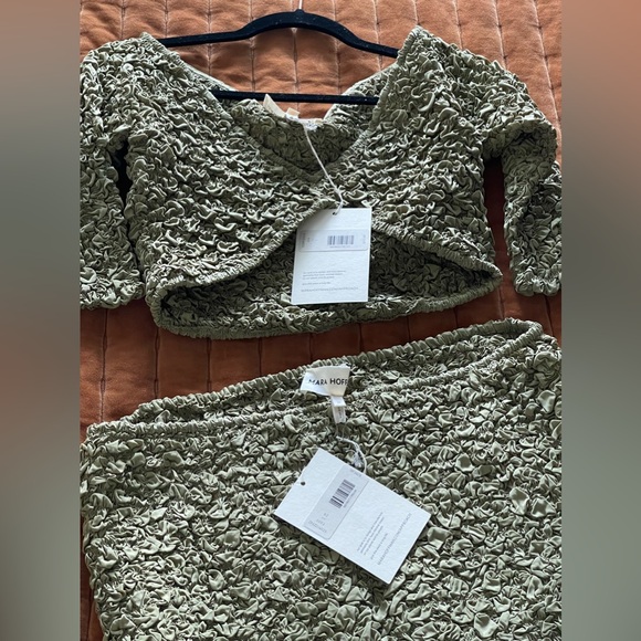 🏷️🔖 NWT Mara Hoffman Tavi Skirt + Aja Top Set in Green - Picture 4 of 15